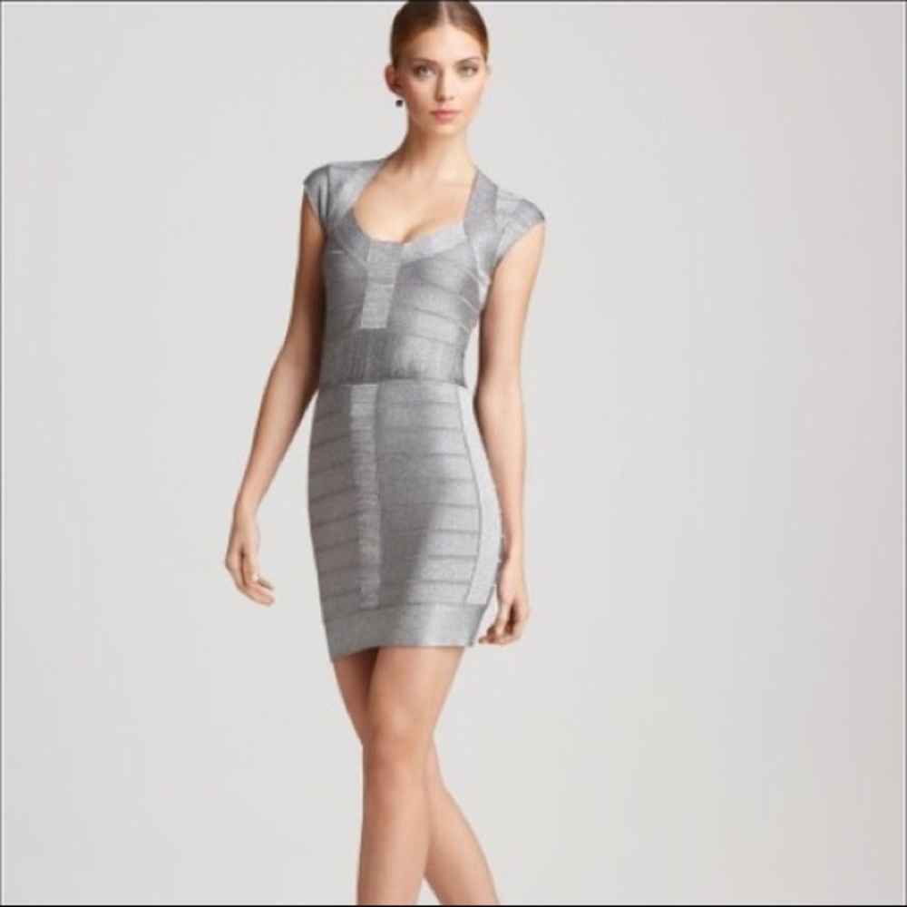 French Connection silver bandage dress (NWT)
